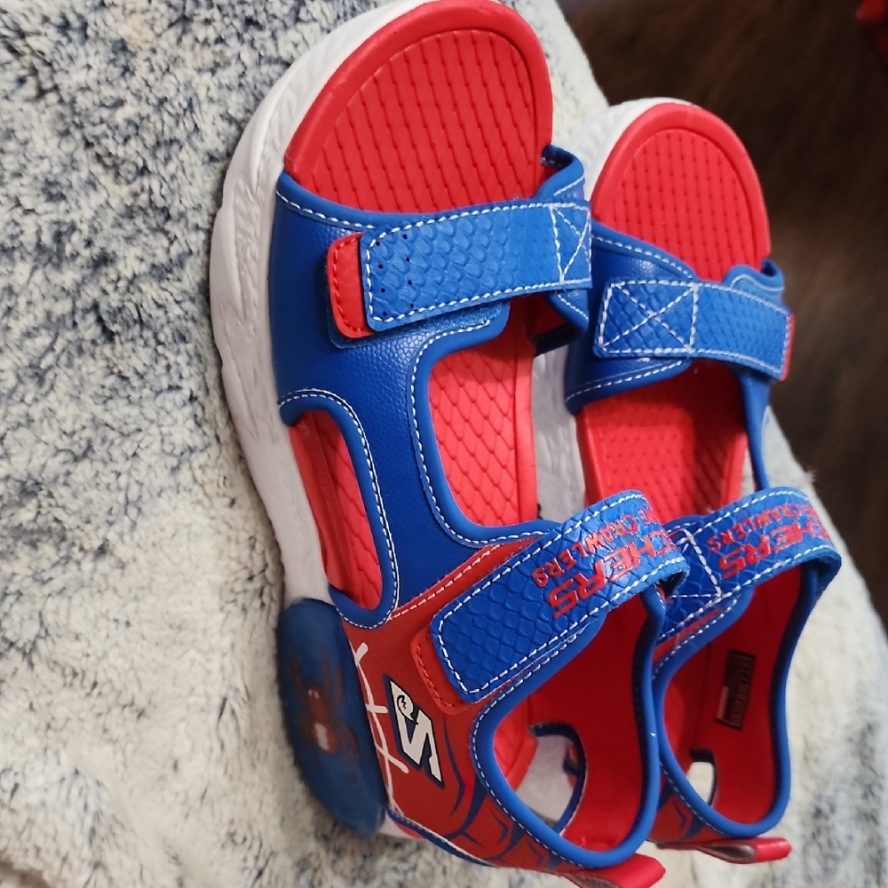 Skechers Kids Blue and Red Sandals